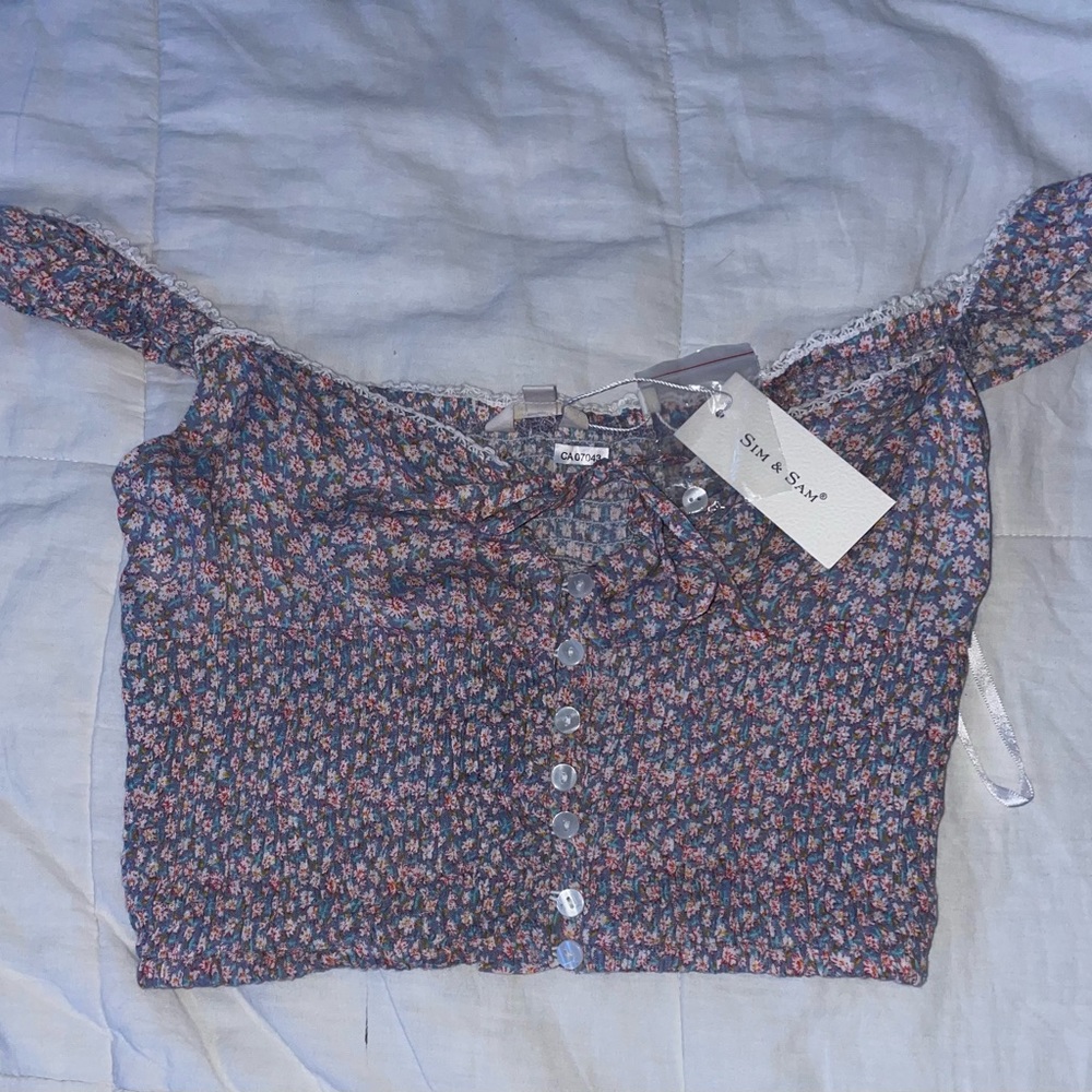 SIM & SAM FLORAL CROP TOP